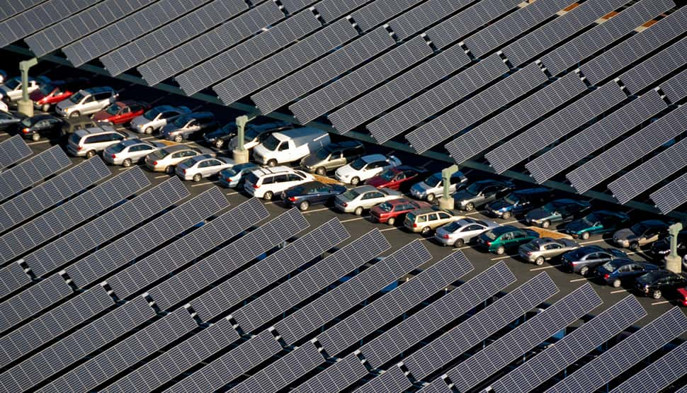 Rows of solar panels